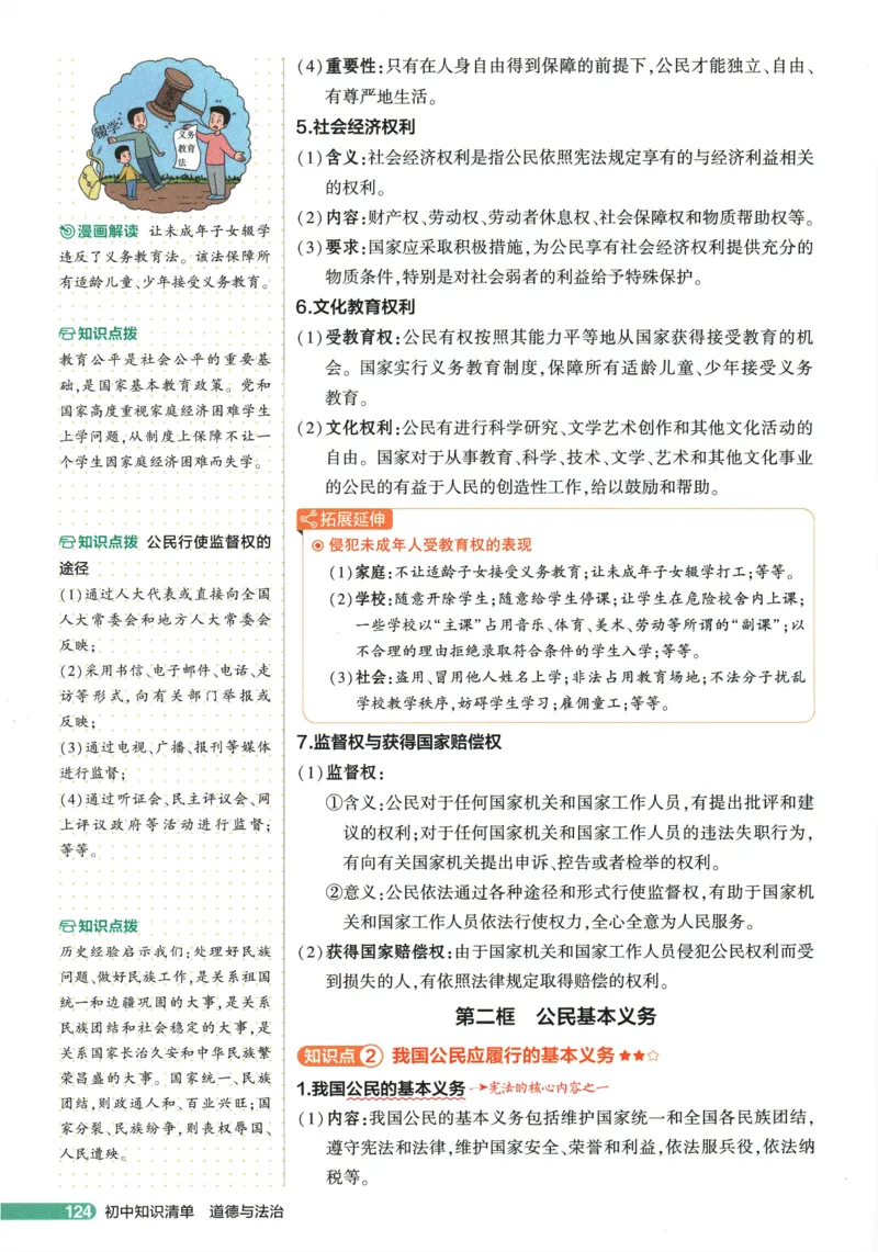 2026版53初中知识清单-道法