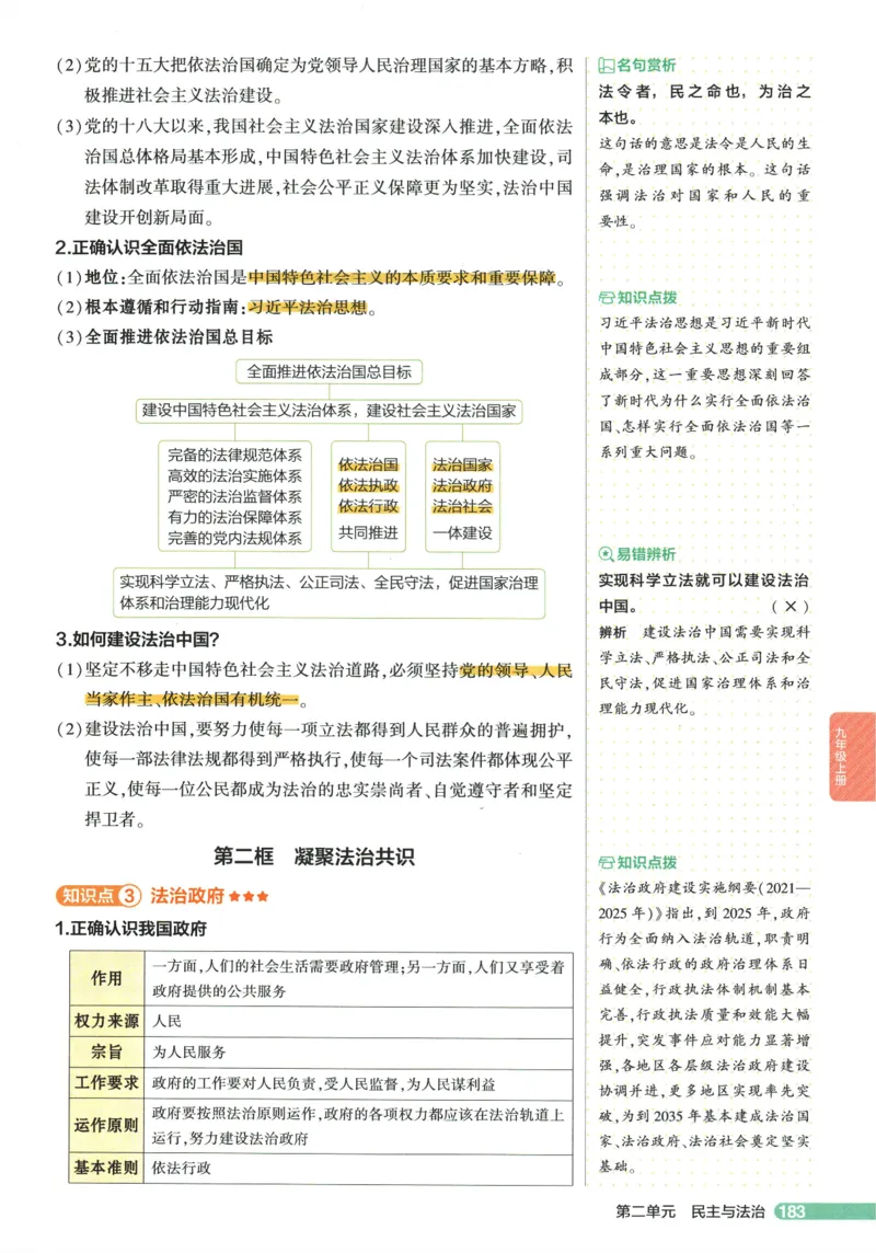 2026版53初中知识清单-道法