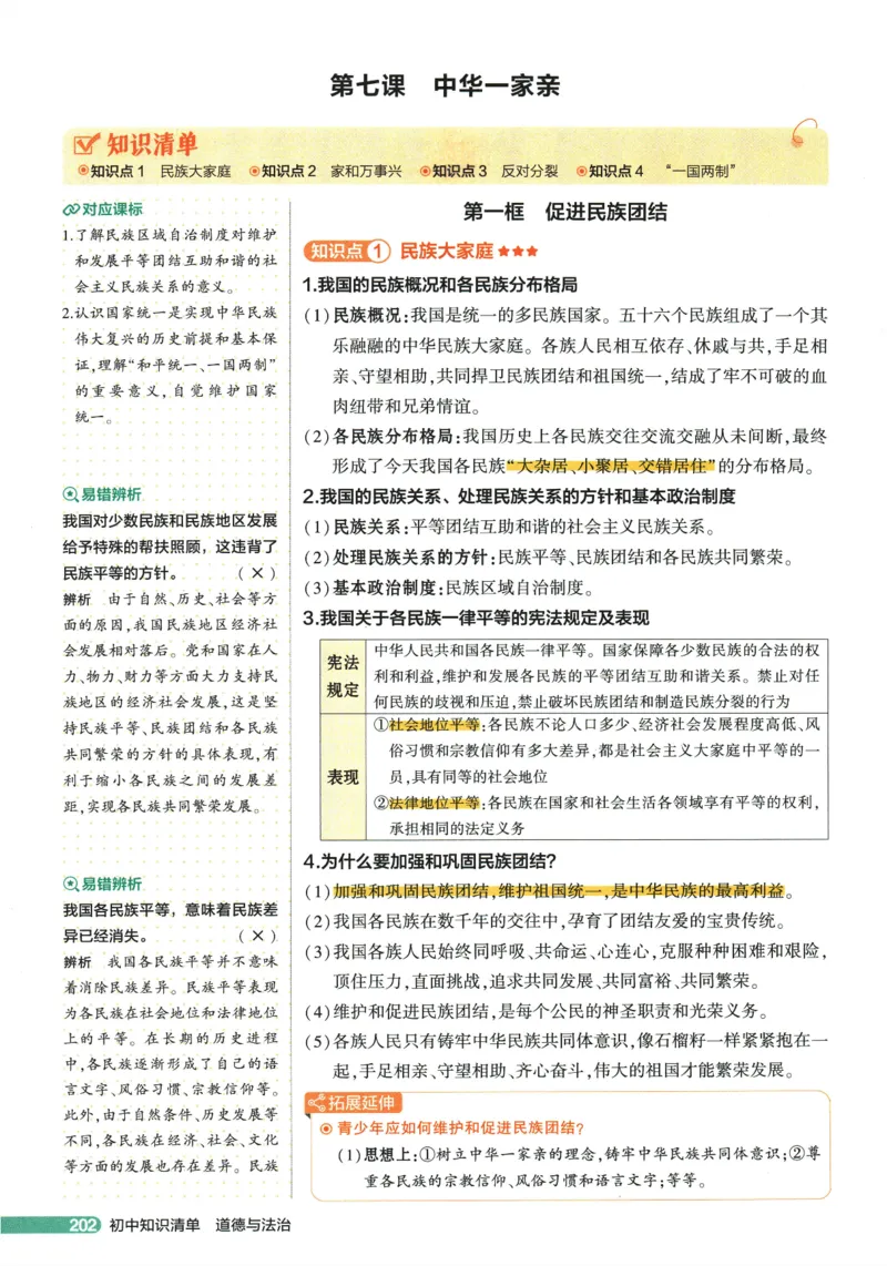 2026版53初中知识清单-道法