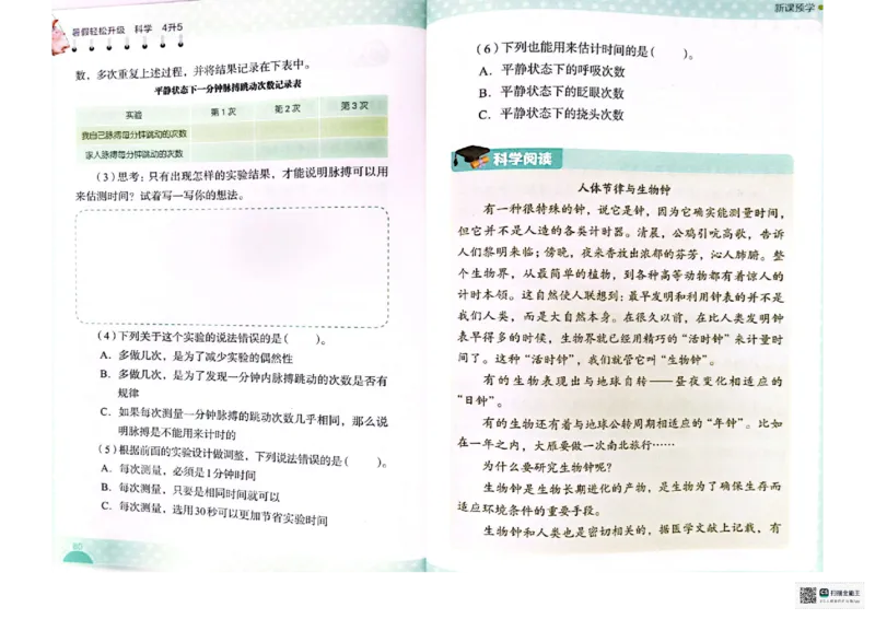 暑假轻松升级科学4升5_2024年人教版小学数学一二三四五六年级上册下册期中期末试a0747_小学全科《同步练习+精品试卷》打包下载（1-6年级单元月考期中期末试卷）_小学科学