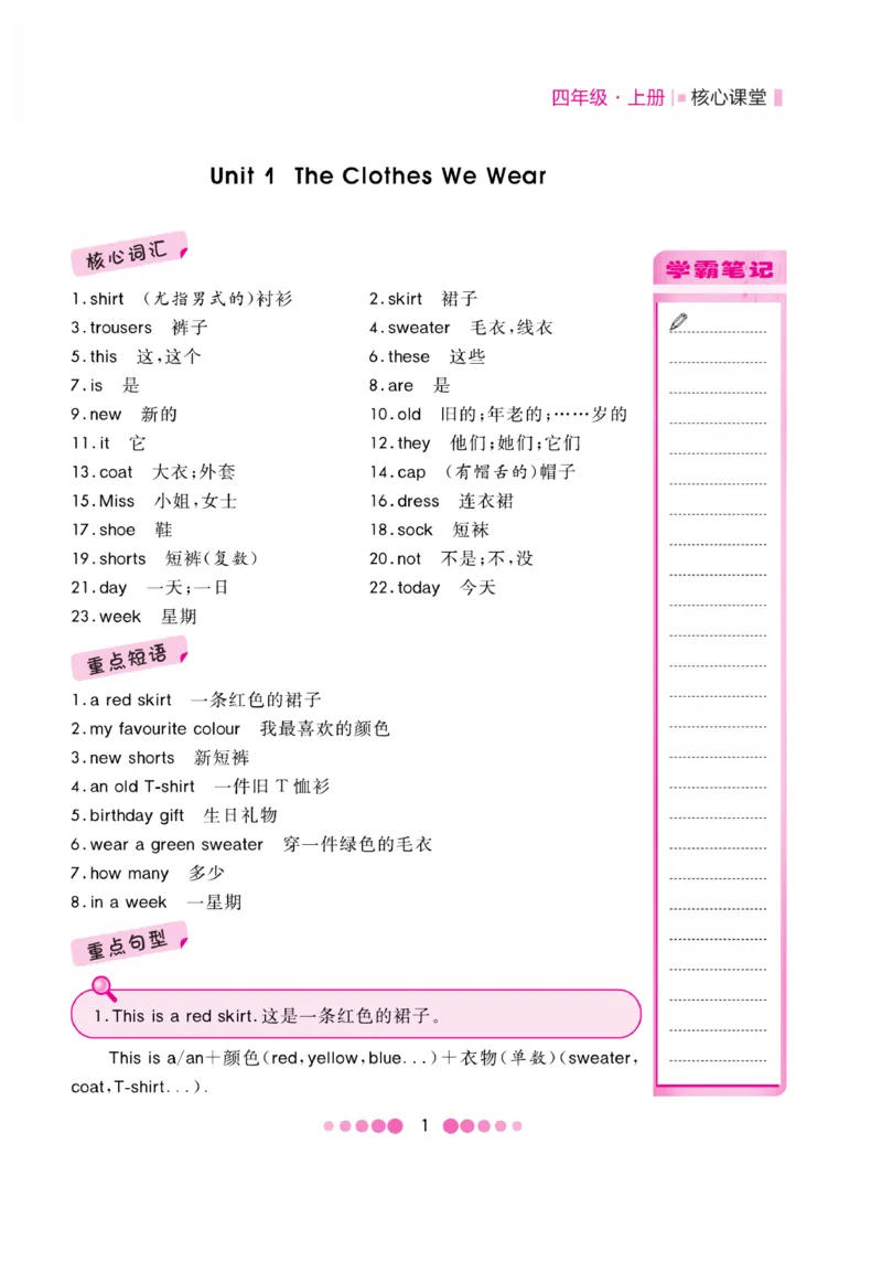 《核心课堂》4年级英语上册（冀教版）小册_2024年人教版小学数学一二三四五六年级上册下册期中期末试a0747_小学全科《同步练习+精品试卷》打包下载（1-6年级单元月考期中期末试卷）