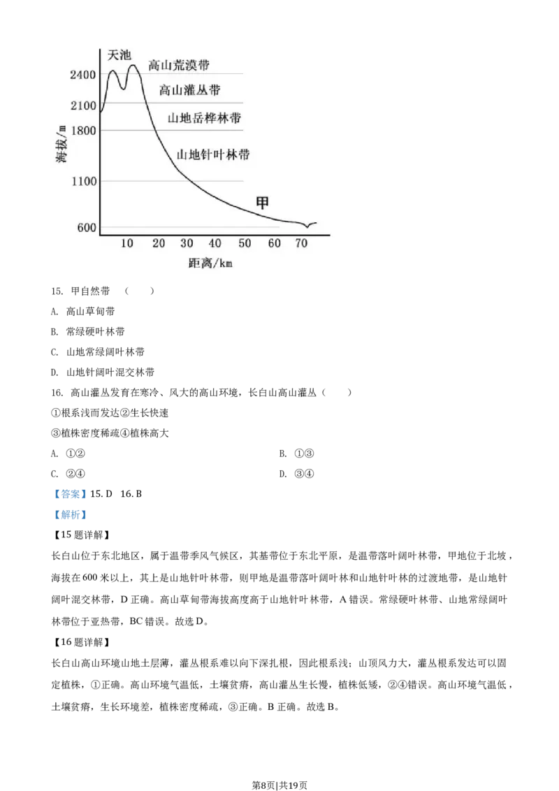 2020年高考地理试卷（浙江）（1月）（解析卷）_地理历年高考真题_新&middot;Word版2008-2025&middot;高考地理真题_地理（按年份分类）2008-2025_2020&middot;地理高考真题