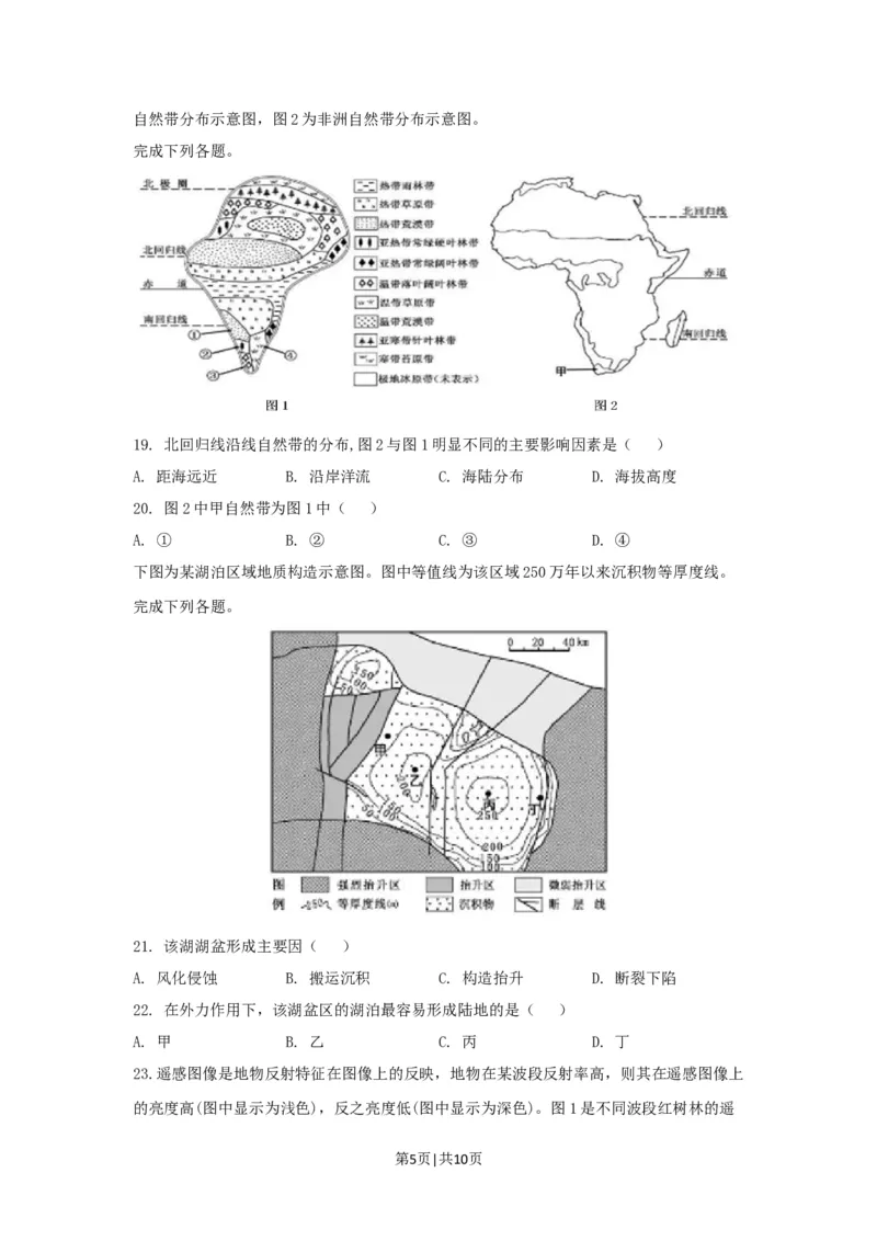 2019年高考地理试卷（浙江）（4月）（空白卷）_地理历年高考真题_新&middot;Word版2008-2025&middot;高考地理真题_地理（按省份分类）2008-2025_2008-2025&middot;（浙江）地理高考真题