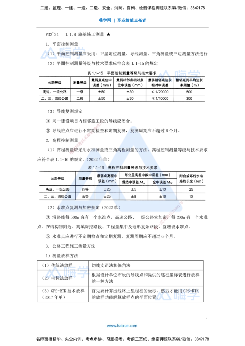 09.2025李昌春-名师精讲通关-第一章（9）路基施工测量_2026年一级建造师_2026年一建公路_2025年一建公路SVIP_02-基础精讲✿高端面授✿深度强化_20-公路《名师精讲通关》李昌春HX