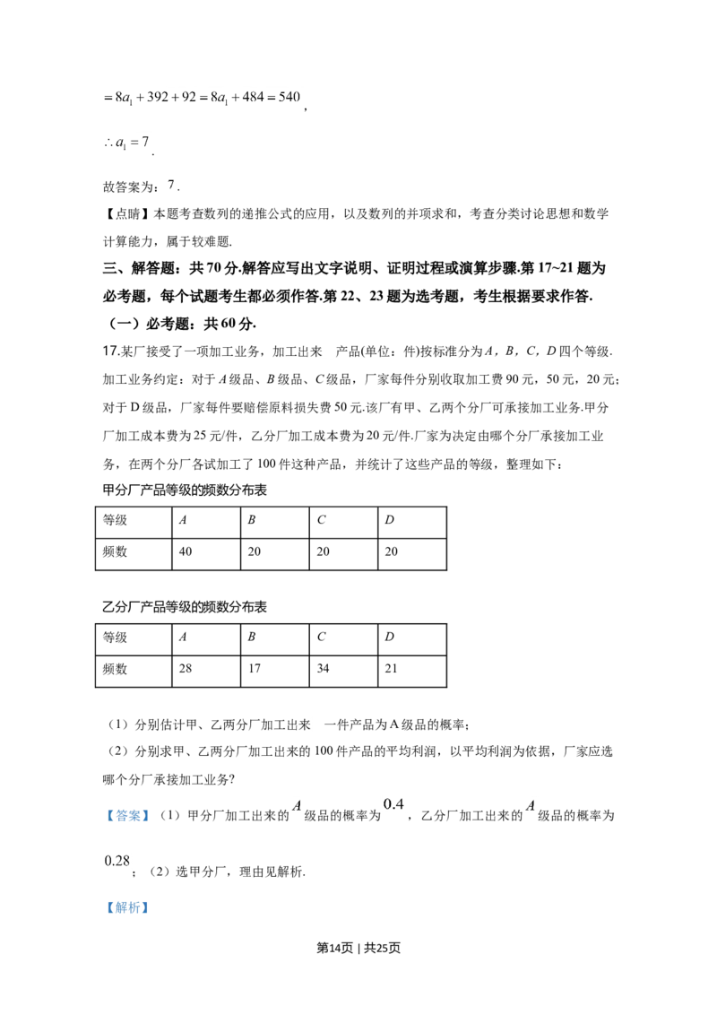 2020年高考数学试卷（文）（新课标Ⅰ）（解析卷）_历年高考真题合集_数学历年高考真题_新&middot;Word版2008-2025&middot;高考数学真题_数学（按年份分类）2008-2025_2020&middot;高考数学真题
