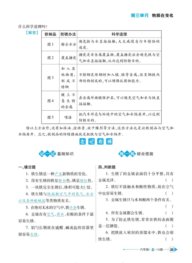 科学苏教版左记右练6年级上册_2024年人教版小学数学一二三四五六年级上册下册期中期末试a0747_小学全科《同步练习+精品试卷》打包下载（1-6年级单元月考期中期末试卷）_小学科学