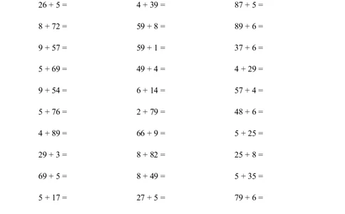 (两位数加一位数（进位）1000题二_小学数学口算竖式脱式计算应用题一二三四五六年级上下册电_小学数学口算题库电子版（1-6）_小学数学口算一年级_口算1年级下册17000题