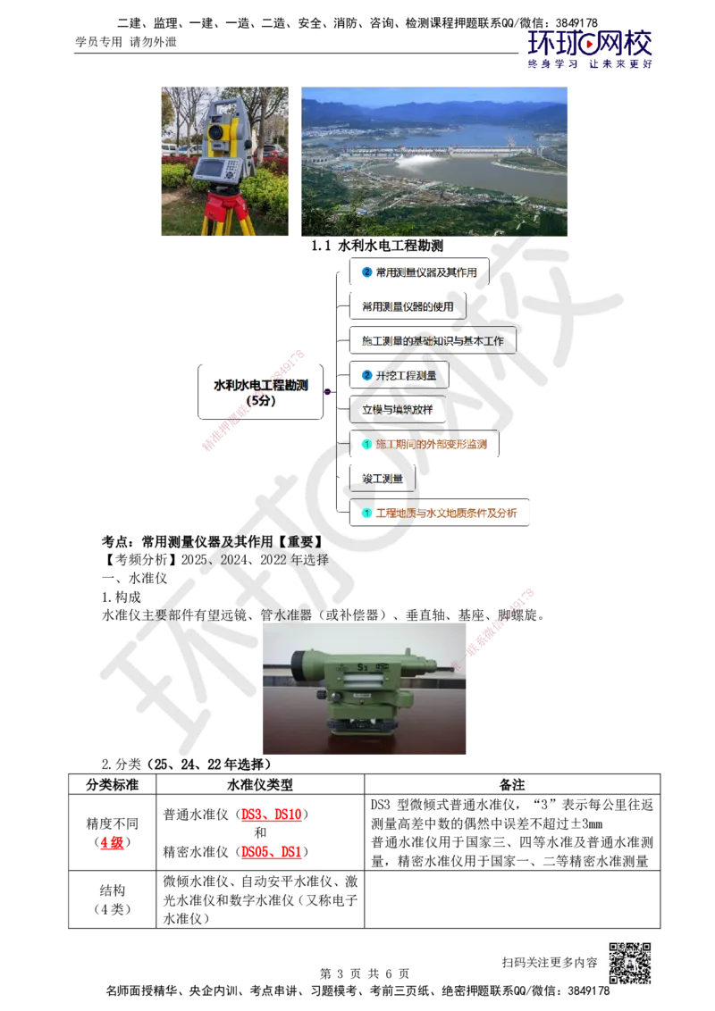 01.第1讲-课程导学及11常用测量仪器及其作用_2026年一级建造师_2026年一建水利_2026年一建水利SVIP_2026一建水利SVIP_02-基础精讲✿高端面授✿深度强化_讲义