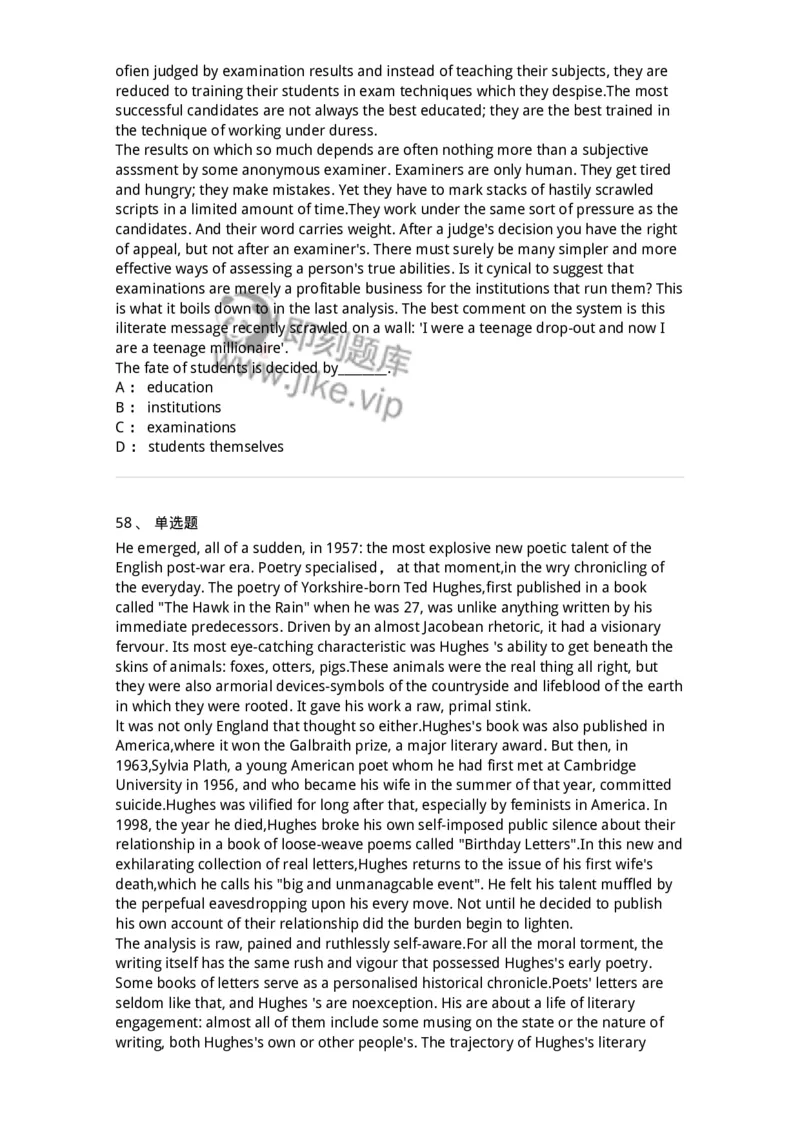 113-2019年军队文职人员招聘考试《英语语言文学》真题-137701_军队文职(1)_01.军队文职真题-专业课_（全）版本一（历年真题+章节练习+模拟题）_英语言文学(军队文职)_历年真题_纯题目