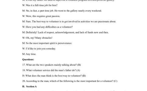 2019年高考英语试卷（上海）（秋考）（答案卷）_英语历年高考真题_新&middot;Word版2008-2025&middot;高考英语真题_英语（按年份分类）2008-2025_2019&middot;高考英语真题