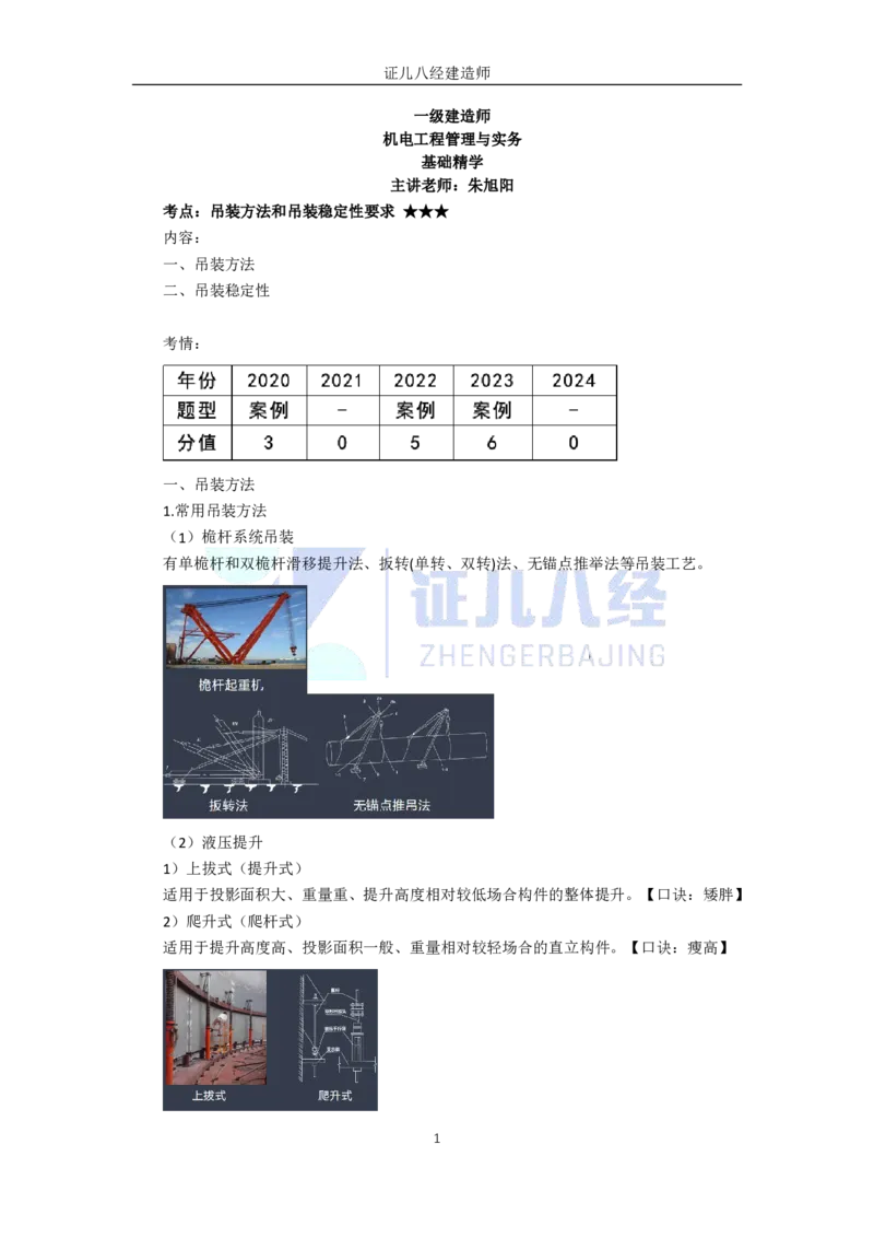 12.一建机电基础精学-13-起重技术-3_2026年一级建造师_2026年一建机电_2025年一建机电SVIP_02-基础精讲✿高端面授✿深度强化_31-机电《基础精学课》朱旭阳ZBJ_讲义