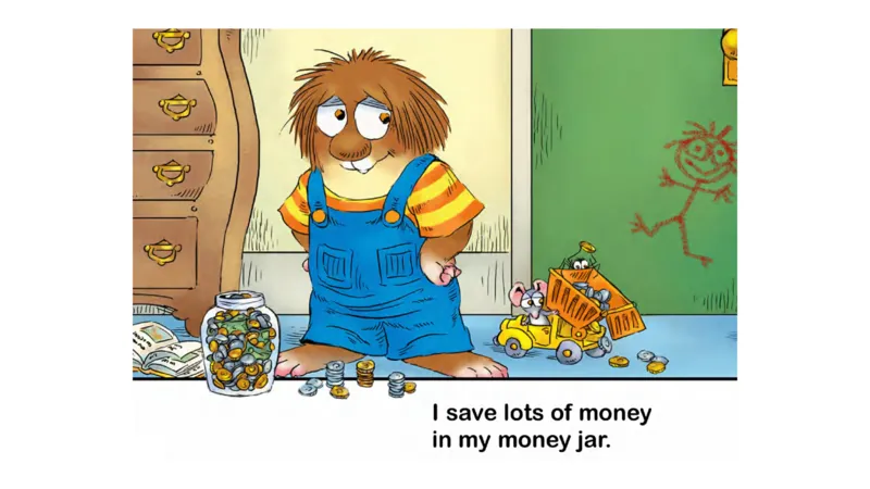 01.JustSavingMyMoney_Frank（小毛怪）老师爆笑阅读单词课（50个故事3000词）_小炸毛爆笑故事单词课课件