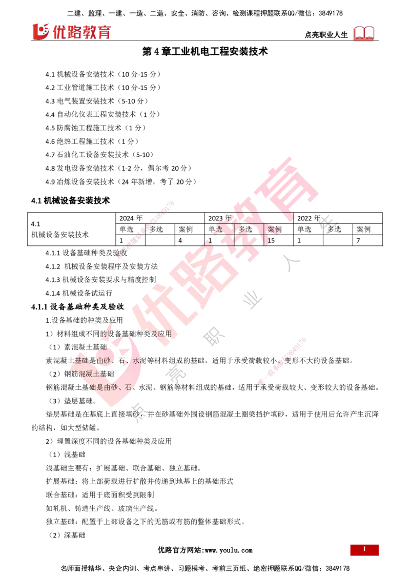 25年一建《机电实务》大V精讲第4章讲义打印版_2026年一级建造师_2026年一建机电_2025年一建机电SVIP_02-基础精讲✿高端面授✿深度强化_32-机电《强化精讲班》王建波YL