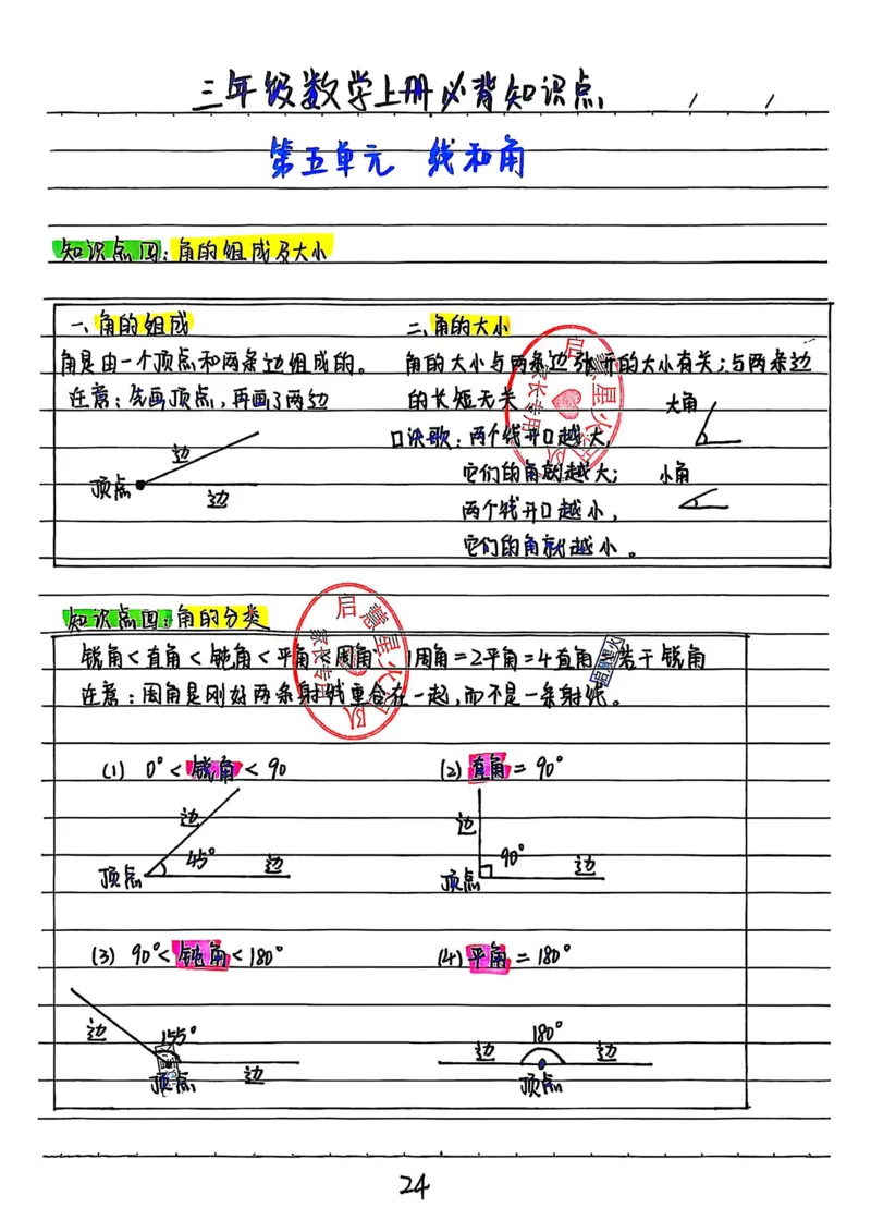 三上数学手写笔记③_小学全网线上同款资料_16号文件4-6数学