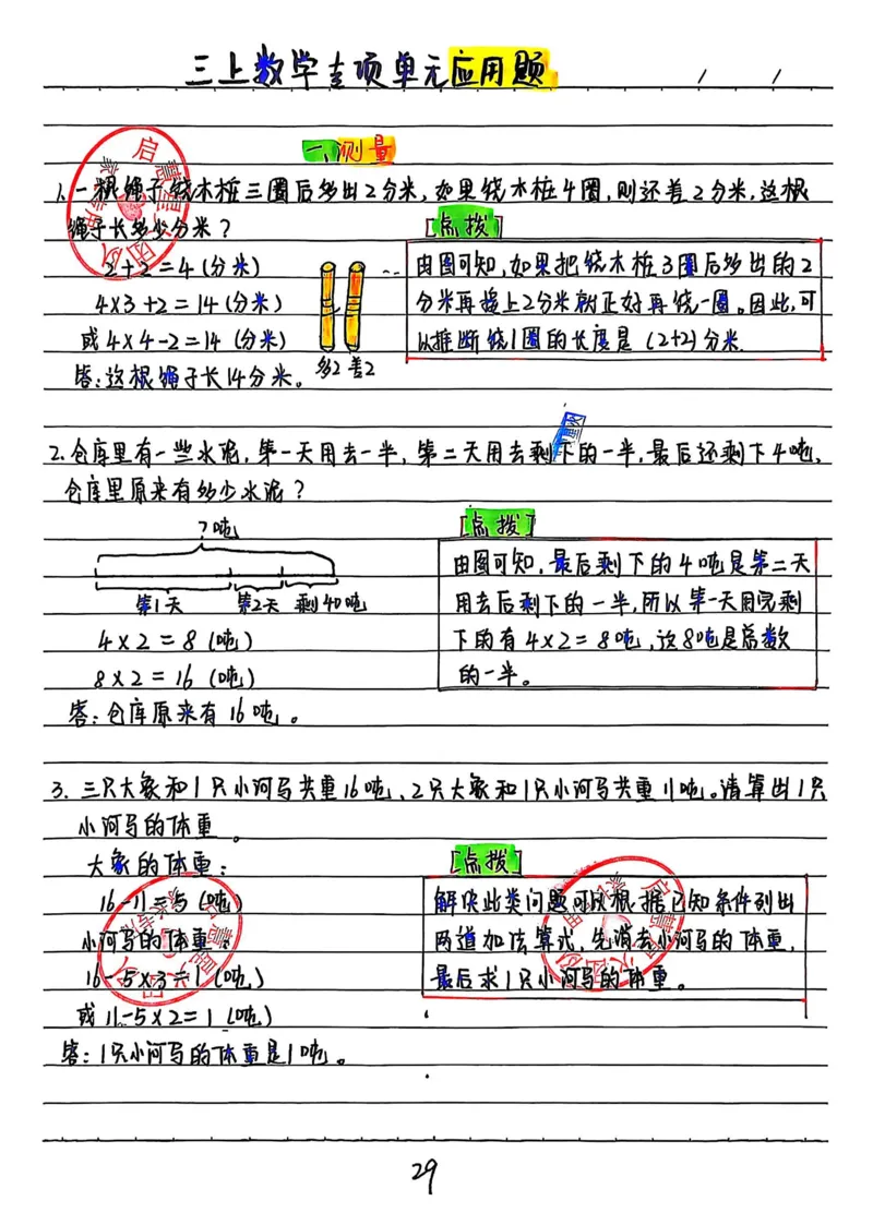 三上数学手写笔记③_小学全网线上同款资料_16号文件4-6数学