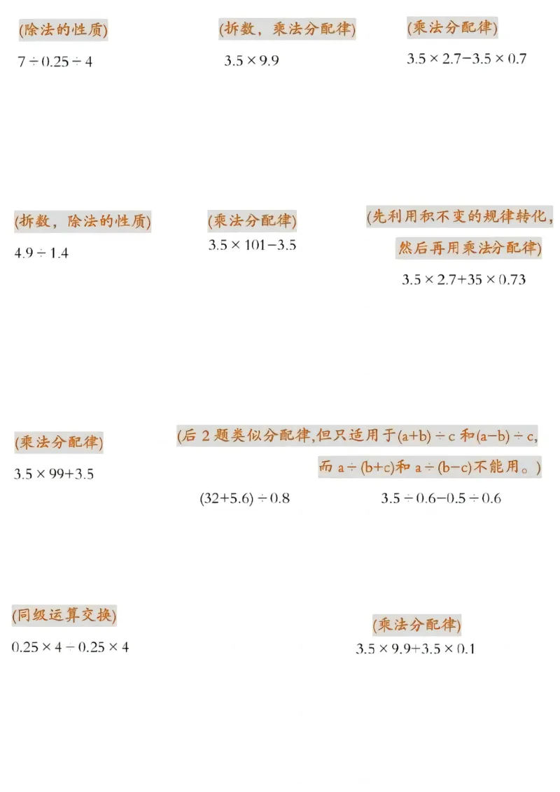 030《五年级上册数学&mdash;&mdash;简便运算汇总》_小学全网线上同款资料_49号文件5-6数学语文