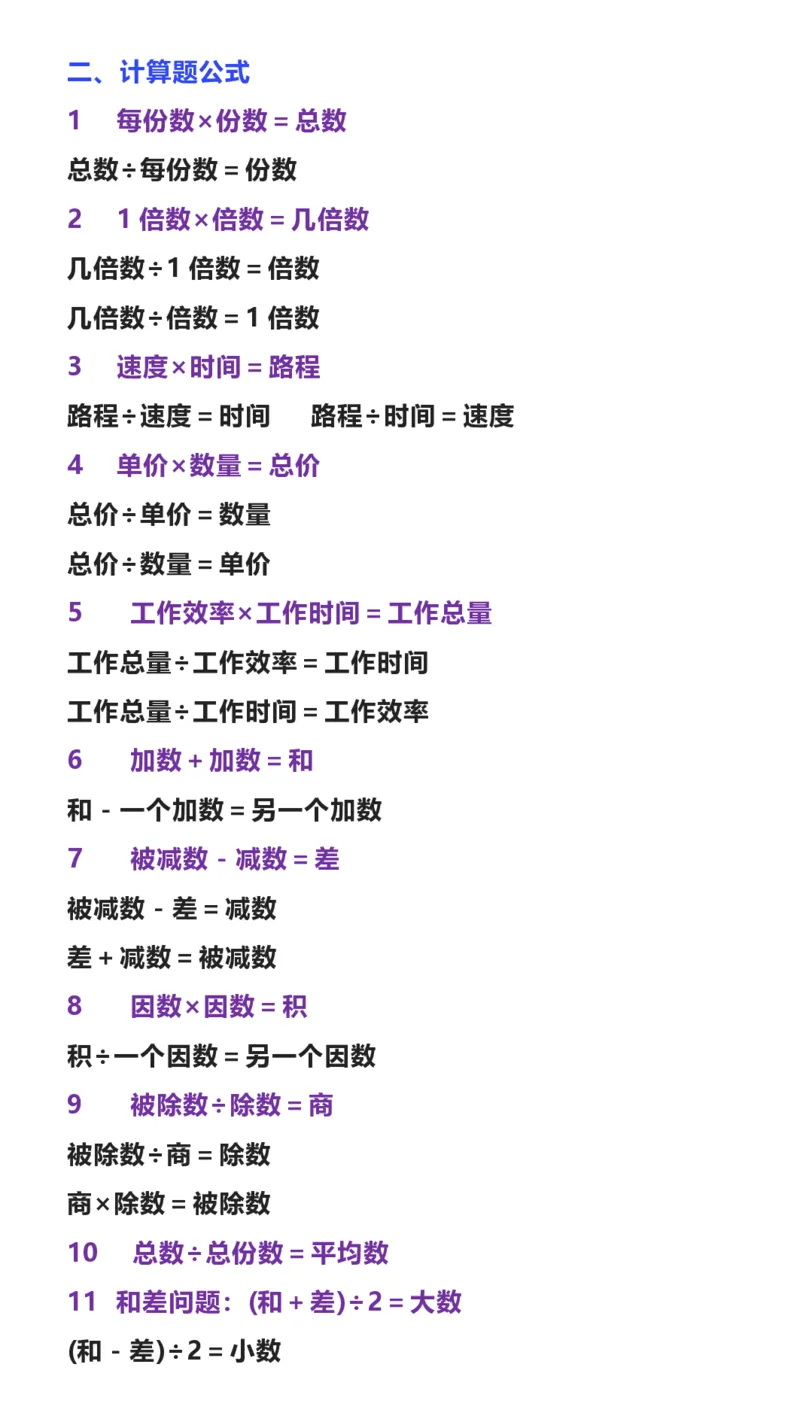 2025秋新版五年级上册数学公式大全_五上数学25秋