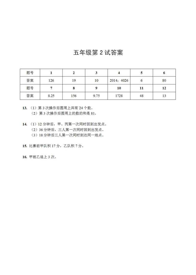 第十二届小学&ldquo;希望杯&rdquo;全国数学邀请赛五年级第2试_希望杯IHC_往届