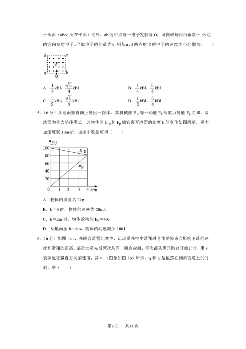 2019年高考物理试卷（新课标Ⅱ）（空白卷）_物理历年高考真题_新&middot;PDF版2008-2025&middot;高考物理真题_物理（按试卷类型分类）2008-2025_全国卷&middot;物理（2008-2024）