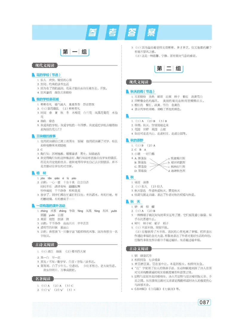 《群文阅读主题训练》语文3年级上册（RJ）