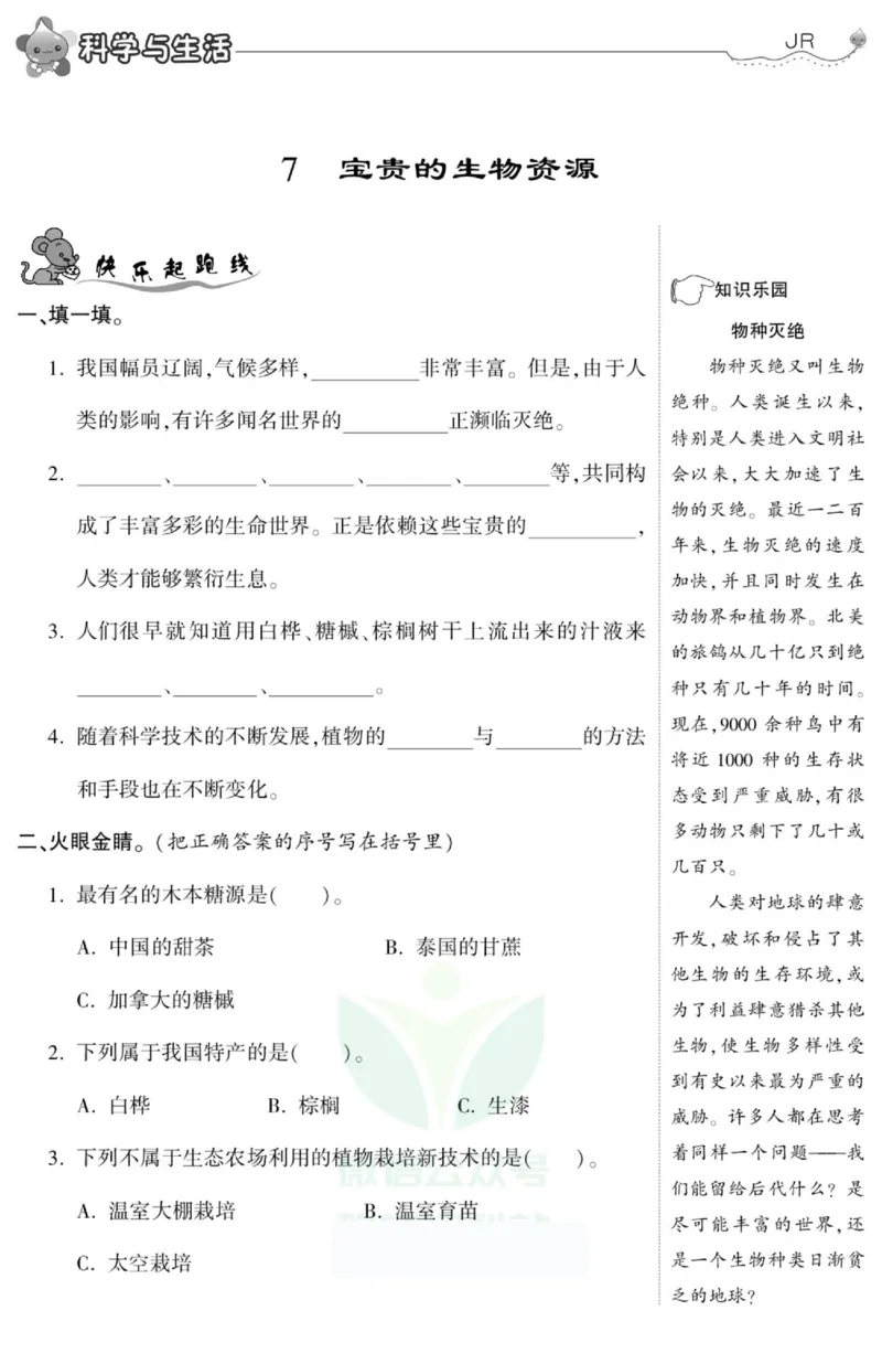 智能训练&middot;科学六年级上册冀人版_2024年人教版小学数学一二三四五六年级上册下册期中期末试a0747_小学全科《同步练习+精品试卷》打包下载（1-6年级单元月考期中期末试卷）_小学科学