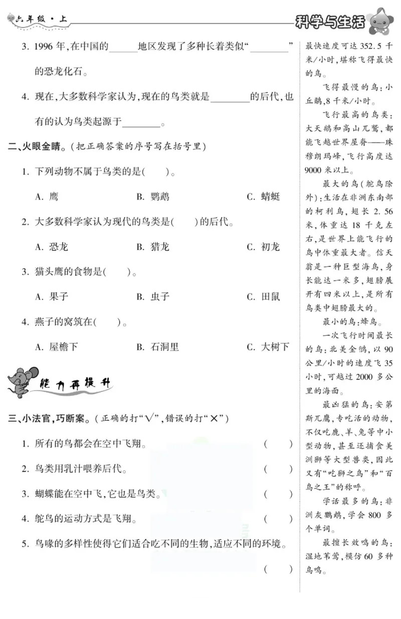 智能训练&middot;科学六年级上册冀人版_2024年人教版小学数学一二三四五六年级上册下册期中期末试a0747_小学全科《同步练习+精品试卷》打包下载（1-6年级单元月考期中期末试卷）_小学科学