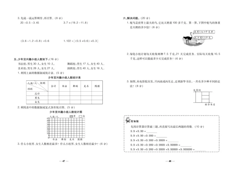 聚优《期末冲刺100分》五年级上册数学苏教版_2024年人教版小学数学一二三四五六年级上册下册期中期末试a0747_小学全科《同步练习+精品试卷》打包下载（1-6年级单元月考期中期末试卷）