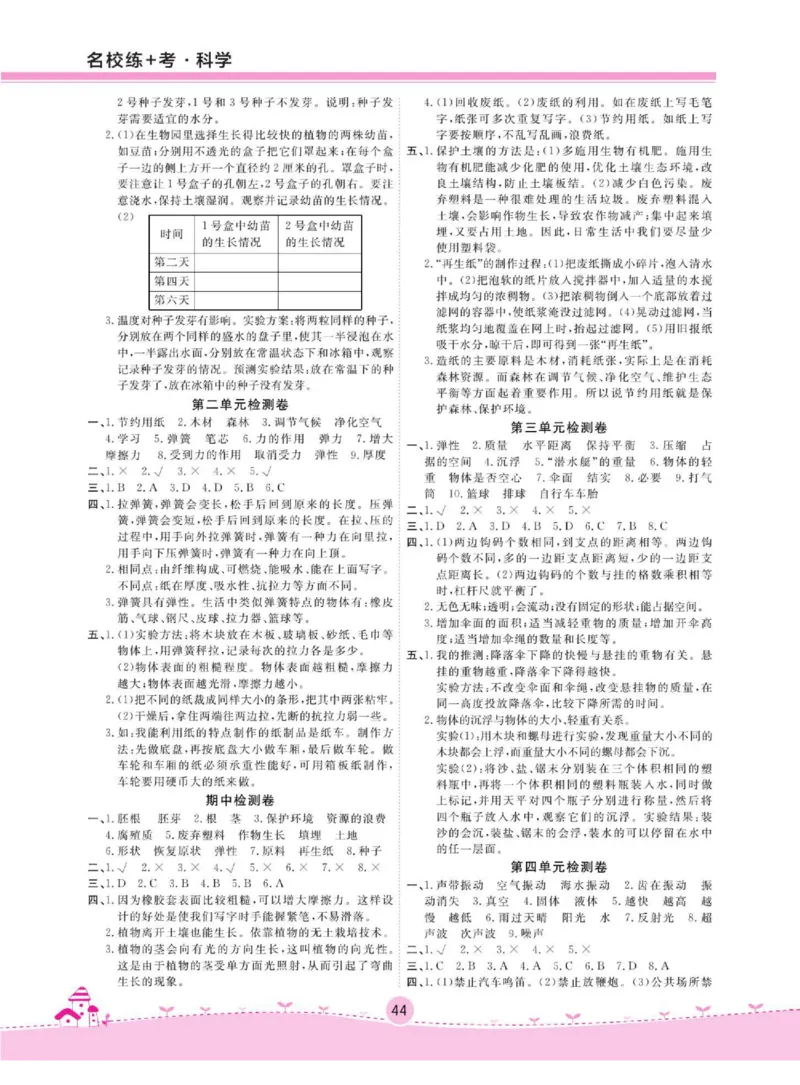 名校练+考四年级下册科学鄂教版_2024年人教版小学数学一二三四五六年级上册下册期中期末试a0747_小学全科《同步练习+精品试卷》打包下载（1-6年级单元月考期中期末试卷）_小学科学