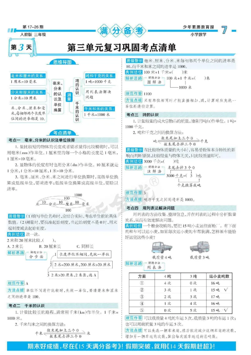 少年素质教育报3年级上册数学人教版_2024年人教版小学数学一二三四五六年级上册下册期中期末试a0747_小学全科《同步练习+精品试卷》打包下载（1-6年级单元月考期中期末试卷）