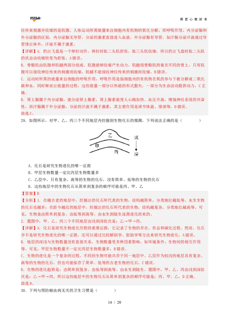 生物（云南卷）（全解全析）_2025年初中《中考第一次模拟》全国各地区模拟卷（8科全）(1)_2025年《中考第一次模拟卷》初中生物_云南&radic;
