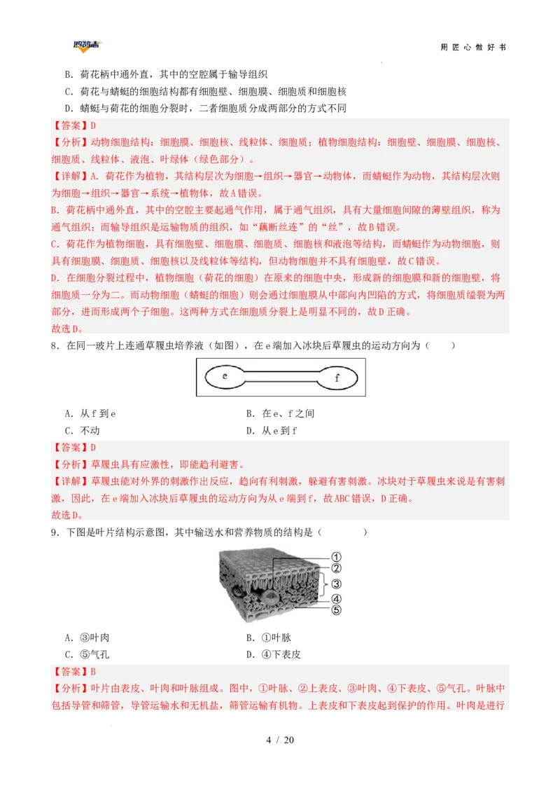 生物（云南卷）（全解全析）_2025年初中《中考第一次模拟》全国各地区模拟卷（8科全）(1)_2025年《中考第一次模拟卷》初中生物_云南&radic;