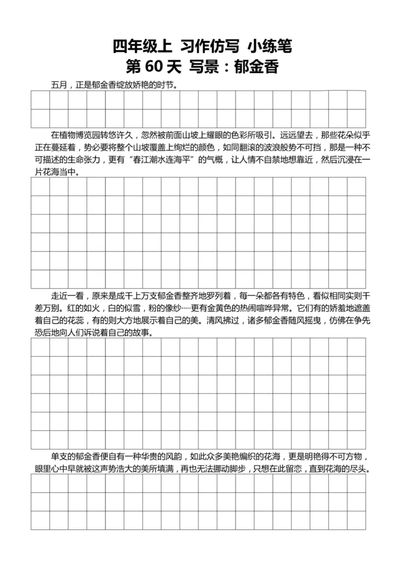 4年级上好文仿写小练笔新161页_A016天天小练笔_4上天天小练笔