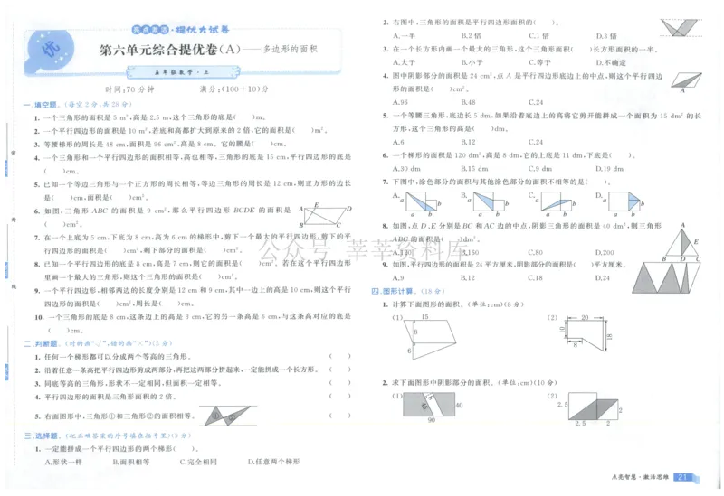 25秋亮点激活大试卷 5人数（上）
