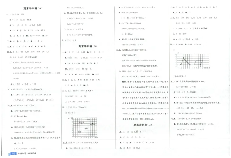 25秋亮点激活大试卷 5人数（上）