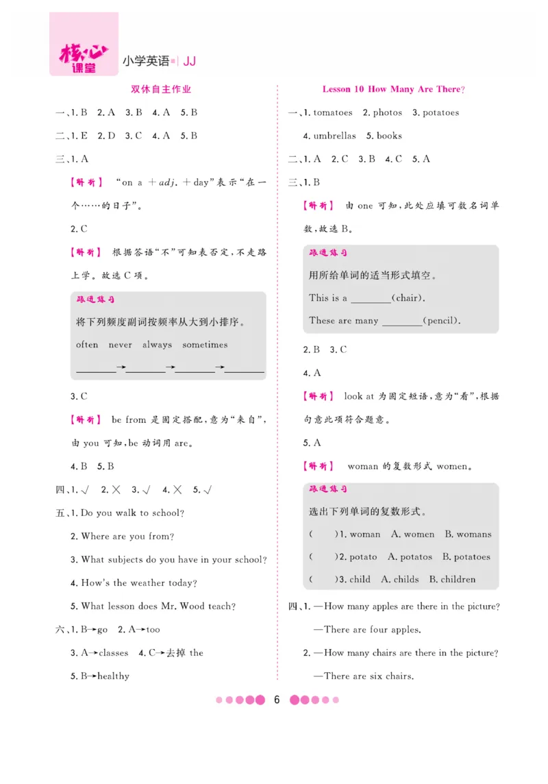 《核心课堂》6年级英语上册（冀教版）小册_2024年人教版小学数学一二三四五六年级上册下册期中期末试a0747_小学全科《同步练习+精品试卷》打包下载（1-6年级单元月考期中期末试卷）
