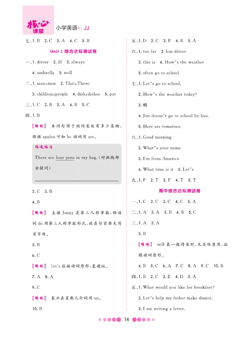 《核心课堂》6年级英语上册（冀教版）小册_2024年人教版小学数学一二三四五六年级上册下册期中期末试a0747_小学全科《同步练习+精品试卷》打包下载（1-6年级单元月考期中期末试卷）