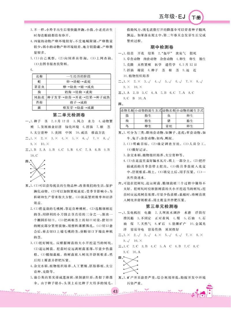 名校练+考五年级下册科学鄂教版_2024年人教版小学数学一二三四五六年级上册下册期中期末试a0747_小学全科《同步练习+精品试卷》打包下载（1-6年级单元月考期中期末试卷）_小学科学