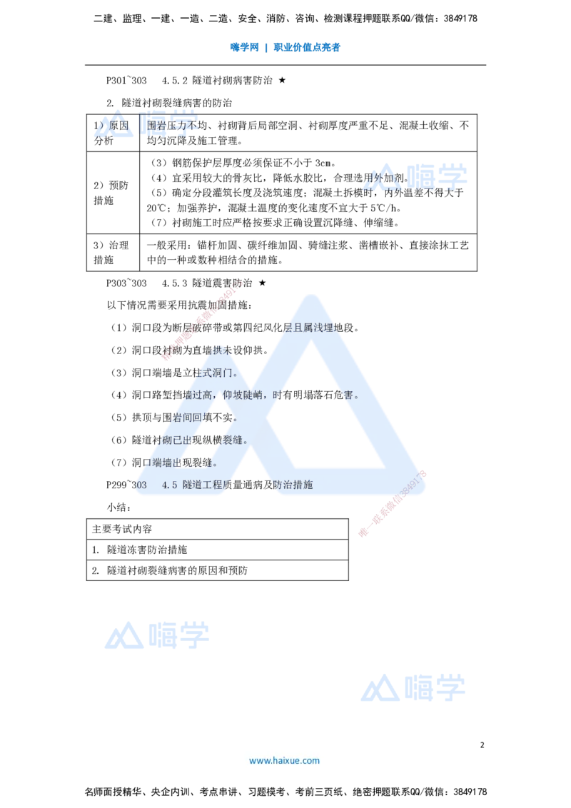 52.2025李昌春-名师精讲通关-第四章（52）隧道工程质量通病及防治措施_2026年一级建造师_2026年一建公路_2025年一建公路SVIP_02-基础精讲✿高端面授✿深度强化_讲义