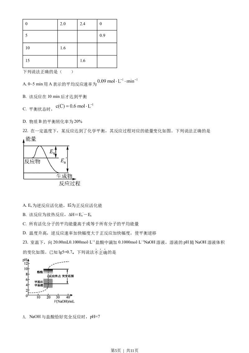2020年高考化学试卷（浙江）（1月）（空白卷）_历年高考真题合集_化学历年高考真题_新&middot;Word版2008-2025&middot;高考化学真题_化学（按省份分类）2008-2025_2008-2025&middot;（浙江）化学高考真题