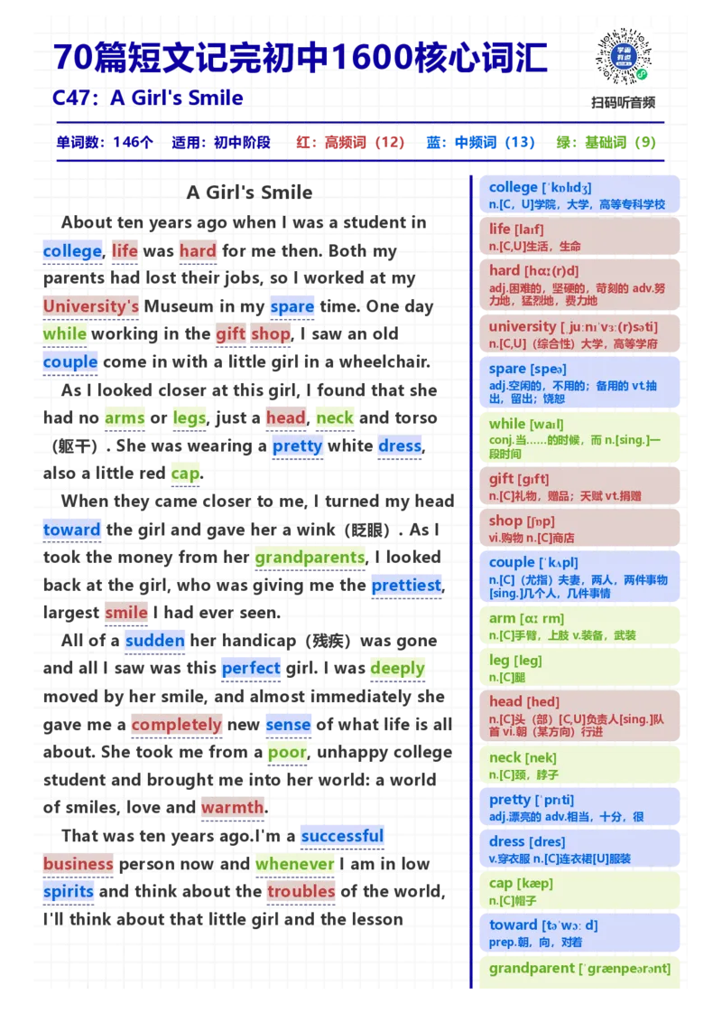 [高清版]70篇短文记完初中必会1600核心词汇_小学全网线上同款资料_28号文件小初英语