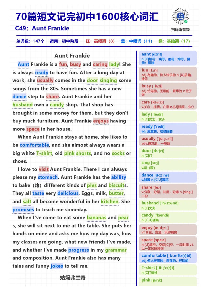 [高清版]70篇短文记完初中必会1600核心词汇_小学全网线上同款资料_28号文件小初英语