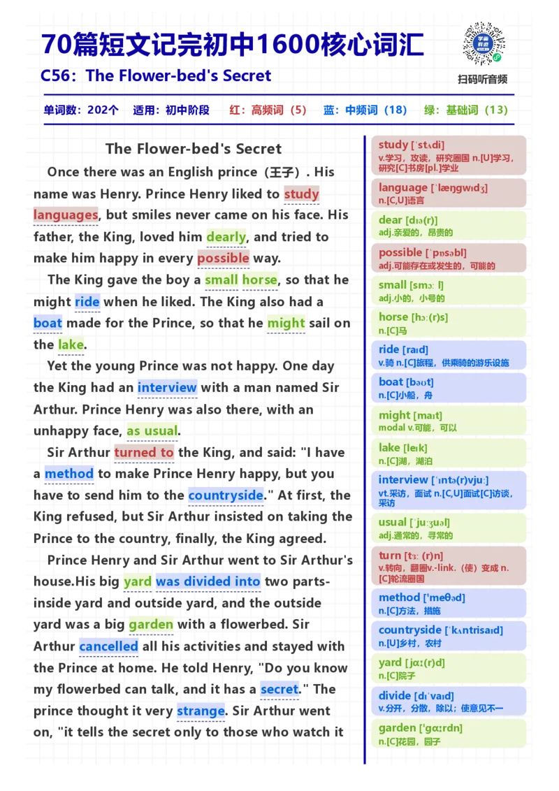 [高清版]70篇短文记完初中必会1600核心词汇_小学全网线上同款资料_28号文件小初英语