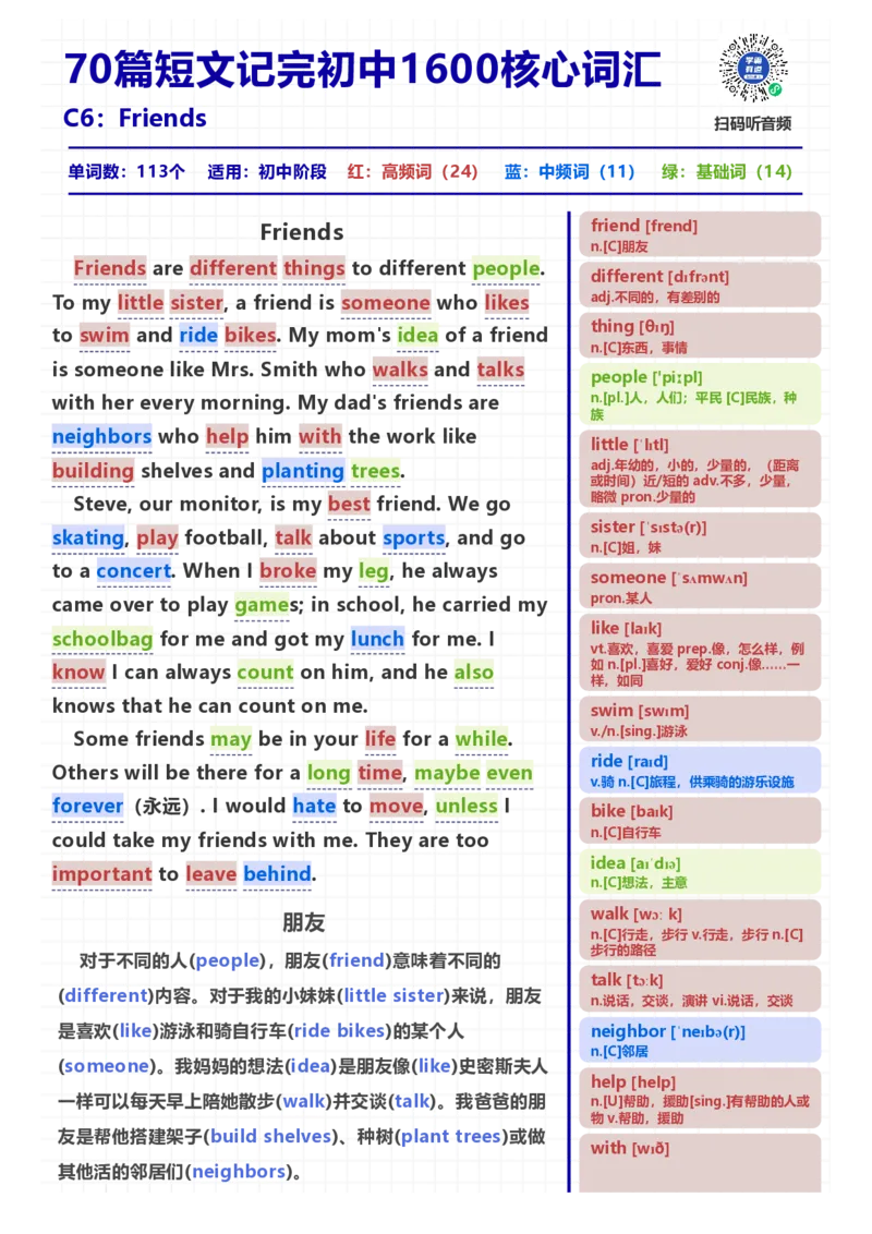 [高清版]70篇短文记完初中必会1600核心词汇_小学全网线上同款资料_28号文件小初英语