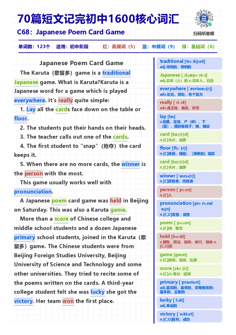 [高清版]70篇短文记完初中必会1600核心词汇_小学全网线上同款资料_28号文件小初英语