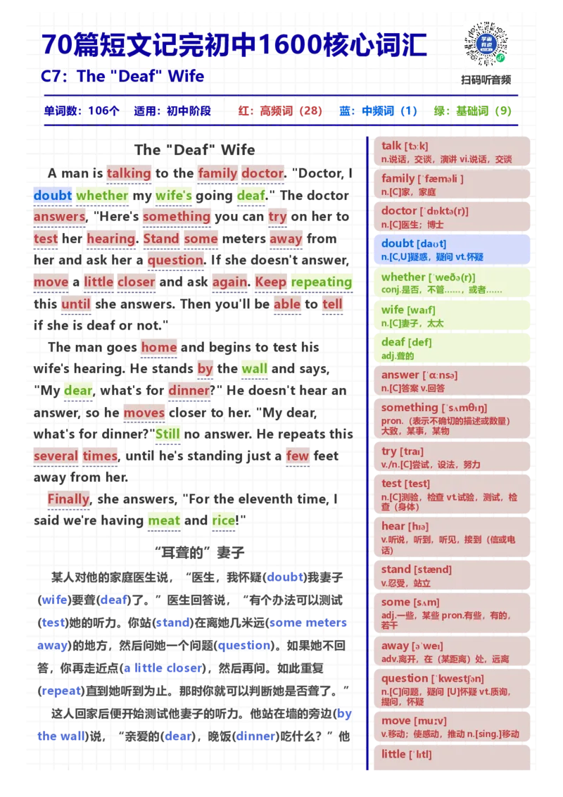 [高清版]70篇短文记完初中必会1600核心词汇_小学全网线上同款资料_28号文件小初英语