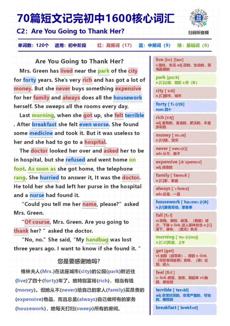 [高清版]70篇短文记完初中必会1600核心词汇_小学全网线上同款资料_28号文件小初英语