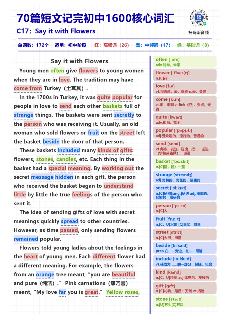 [高清版]70篇短文记完初中必会1600核心词汇_小学全网线上同款资料_28号文件小初英语