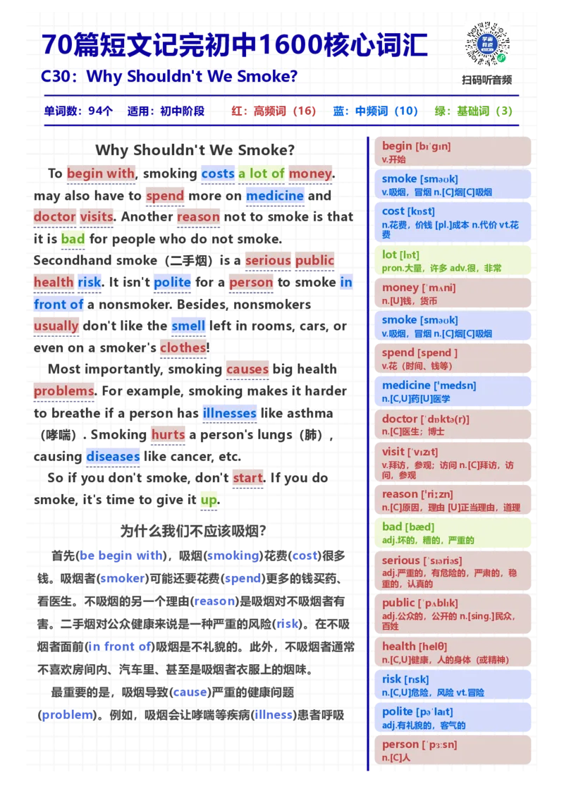[高清版]70篇短文记完初中必会1600核心词汇_小学全网线上同款资料_28号文件小初英语