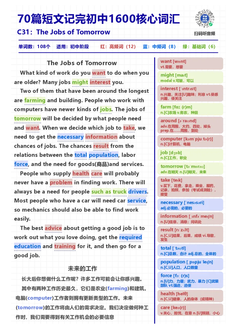 [高清版]70篇短文记完初中必会1600核心词汇_小学全网线上同款资料_28号文件小初英语