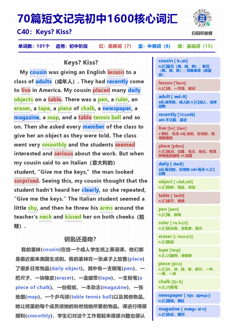 [高清版]70篇短文记完初中必会1600核心词汇_小学全网线上同款资料_28号文件小初英语